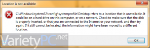 วิธีแก้ Location is not available สำหรับ Windows 7