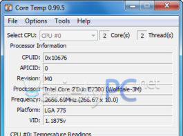 Core Temp มิเตอร์สำหรับวัดความร้อนซีพียู