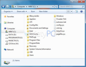 วิธีเปิดโชว์ไฟล์ซ่อนใน Windows 7