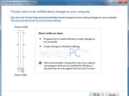 Windows 7 ไม่สามารถปรับแต่ง User Account Control (UAC) ได้ Windows 7 ไม่สามารถปรับแต่ง User Account Control (UAC) ได้