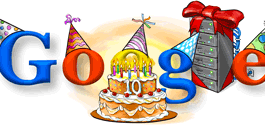 โลโก้แบบต่างๆกับครบรอบ 12 ปีวันคล้ายวันเกิดของ Google
