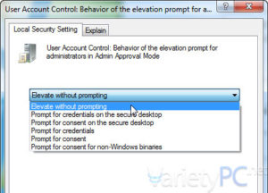 ปิดการใช้งานเมนู User Account Control (UAC) ไว้เฉพาะแอดมินเท่านั้น