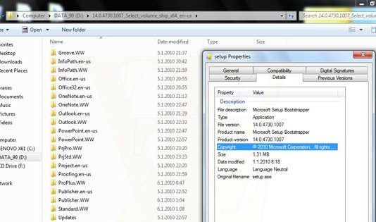 lake microsoft office 2010