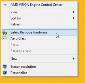 วิธีเอา Safely Remove Hardware ไว้ใน Desktop Context Menu