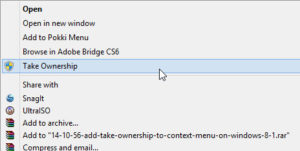 วิธีเพิ่ม Take Ownership ที่ Context Menu บน Windows 8.1