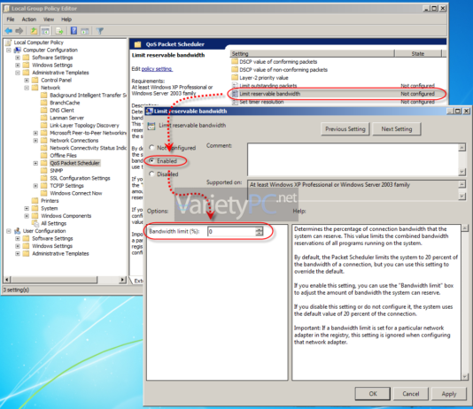 วิธีเปิด-ปิด จำกัดแบนด์วิทด์อินเทอร์เน็ตบน Windows 7 Pro และ Ultimate วิธีเปิด-ปิด จำกัดแบนด์วิทด์อินเทอร์เน็ตบน Windows 7 Pro และ Ultimate
