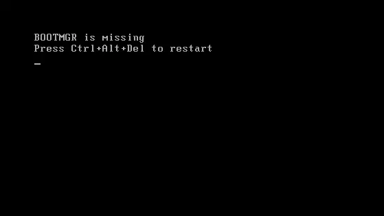 วิธีแก้ไข Bootmgr is missing Press Ctrl+Alt+Del to restart วิธีแก้ไข Bootmgr is missing Press Ctrl+Alt+Del to restart
