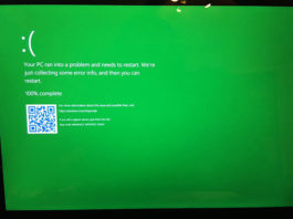 ไมโครซอฟท์เปลี่ยนจอฟ้าแห่งความตาย BSOD เป็นจอเขียว GSOD แทน
