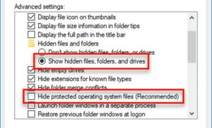 วิธีโชว์ไฟล์, โฟลเดอร์ที่ถูกซ่อนไว้บน Windows 10