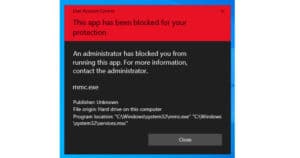 วิธีแก้ This app has been blocked for your protection กับ Services.msc