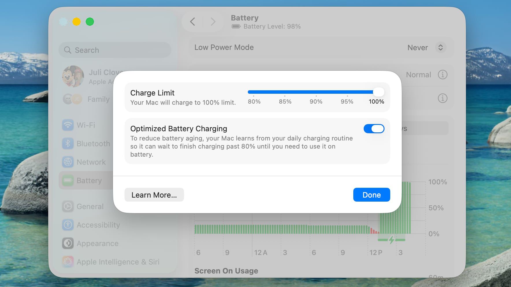 วิธีตั้งค่า Charge Limit MacBook ถนอมแบตเตอรี่ macOS Tahoe 26.4