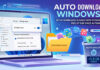 Auto Delete Downloads Windows 11 จัดการพื้นที่เก็บข้อมูลอัตโนมัติด้วย Storage Sense ภาพกราฟิกโน้ตบุ๊กแสดงหน้าจอตั้งค่า Storage Sense เพื่อเปิดใช้งาน Auto Delete Downloads Windows 11 พร้อมอินโฟกราฟิกจำลองการลบไฟล์จากโฟลเดอร์ดาวน์โหลดลงถังขยะอัตโนมัติเพื่อเพิ่มพื้นที่ว่างในดิสก์