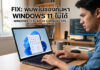พิมพ์ในช่องค้นหา Windows 11 ไม่ได้: สรุปปัญหาและวิธีแก้ไขล่าสุด ภาพประกอบบทความแสดงชายหนุ่มกำลังประสบปัญหาการพิมพ์ในช่องค้นหา Windows 11 ด้านบนมีข้อความพาดหัวภาษาไทย "FIX: พิมพ์ในช่องค้นหา WINDOWS 11 ไม่ได้" และภาษาอังกฤษ "WINDOWS 11 SEARCH: CANNOT TYPE" พร้อมไอคอนเครื่องมือ หน้าจอแล็ปท็อปแสดงโลโก้ Windows 11 และเมนูค้นหาแต่ไม่สามารถพิมพ์ได้