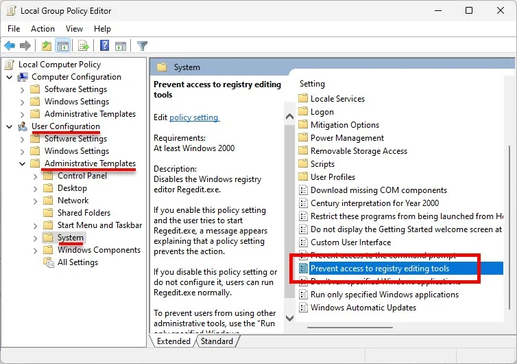 วิธีเปิดปิด Registry Editor ด้วยเครื่องมือ gpedit.msc บน Windows อย่างปลอดภัย