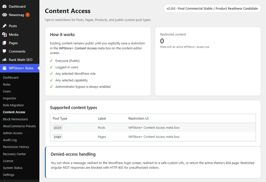 การตั้งค่า Content Access เพื่อจำกัดการเข้าถึงโพสต์และหน้าของ WordPress รวมถึงสินค้าของ WooCommerce โดยอิงจากสถานะการเข้าสู่ระบบ บทบาท หรือสิทธิ์การใช้งาน