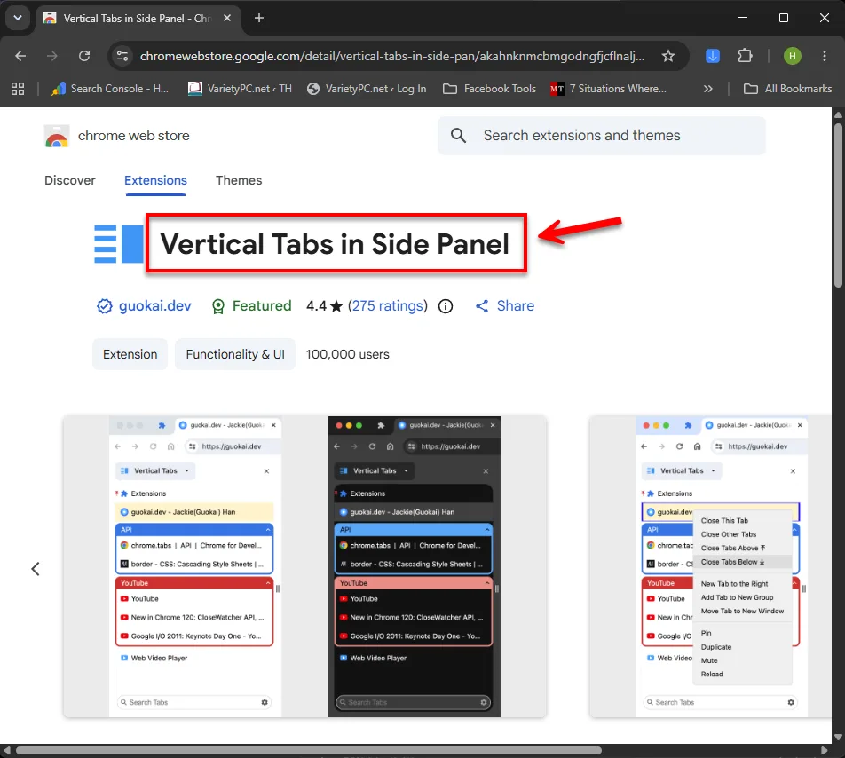 วิธีเปิด Vertical Tabs บน Chrome จัดการหน้าต่างเป็นระเบียบ เพิ่มพื้นที่การใช้งาน