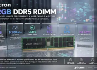 Micron เปิดตัวแรม DDR5 512GB ต่อแถวรุ่นแรกของโลก ขับเคลื่อนเซิร์ฟเวอร์ AI ยุคถัดไป แรม DDR5 512GB รุ่น RDIMM จาก Micron แสดงคุณสมบัติเด่น ได้แก่ ความหนาแน่นและความเร็วที่สูงขึ้นเพื่อรองรับงาน AI และ Data-intensive โดยมีเป้าหมายการผลิตจำนวนมากในช่วงครึ่งหลังของปี 2027