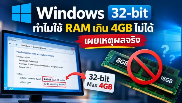 why-windows-32-bit-cannot-use-ram-over-4gb-01 Windows 32-bit เผยเบื้องหลังวิศวกรรม เหตุผลที่แท้จริงของการจำกัด RAM ไว้ที่ 4GB