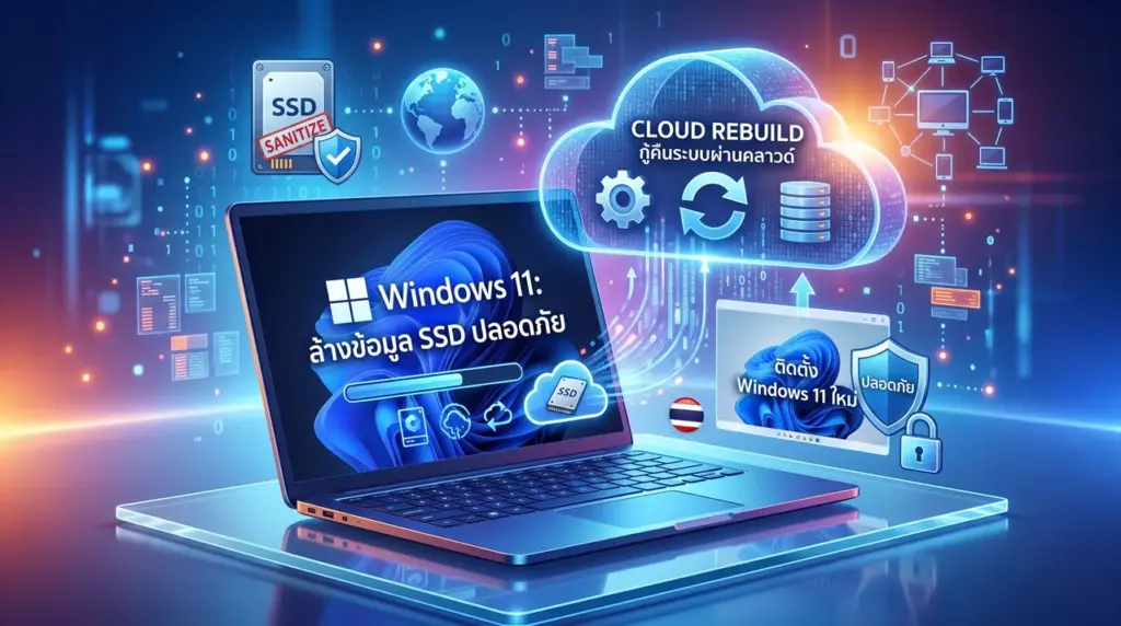 Windows 11 ทดสอบระบบกู้คืน Cloud Rebuild เพิ่มตัวเลือกล้างข้อมูล SSD ระดับฮาร์ดแวร์ก่อนส่งต่อเครื่อง