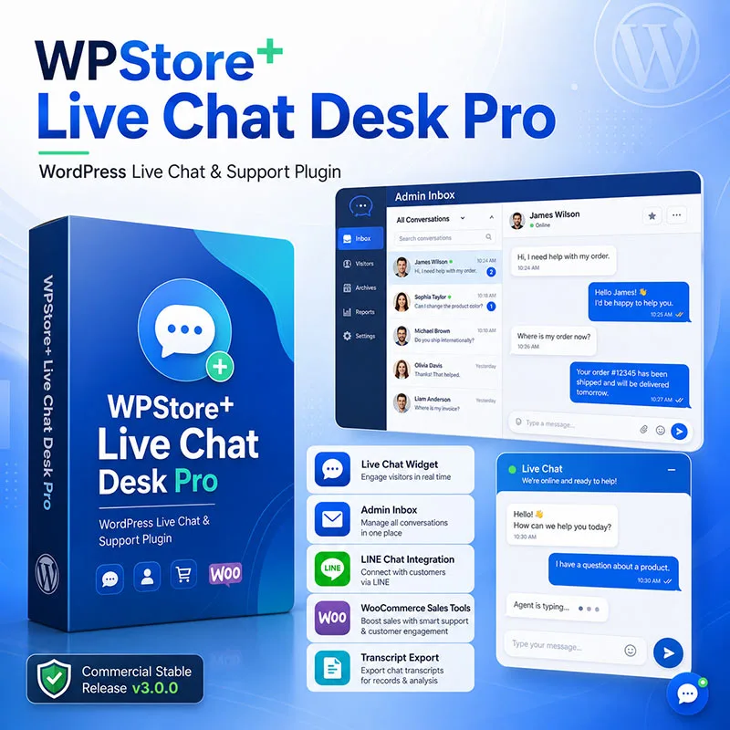 WPStore+ Live Chat Desk Pro ปลั๊กอินแชทสด WordPress สำหรับเว็บไซต์