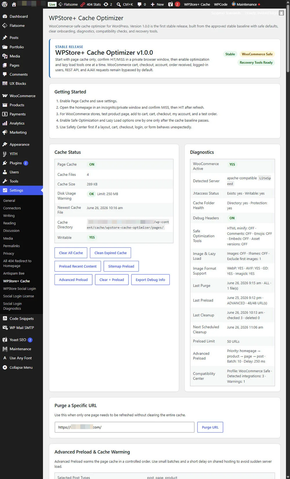 WPStore+ Cache Optimizer ผู้ช่วยกำหนดกฎ Browser Cache ที่แสดงกฎ .htaccess สำหรับ Apache และ LiteSpeed ​​รวมถึงตัวอย่างการตั้งค่าแคชสำหรับ Nginx