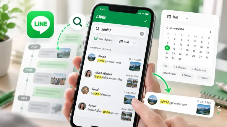 วิธีค้นหาข้อความเก่าใน LINE ด้วยคำและวันที่ สะดวก รวดเร็ว ไม่ต้องเลื่อนหา