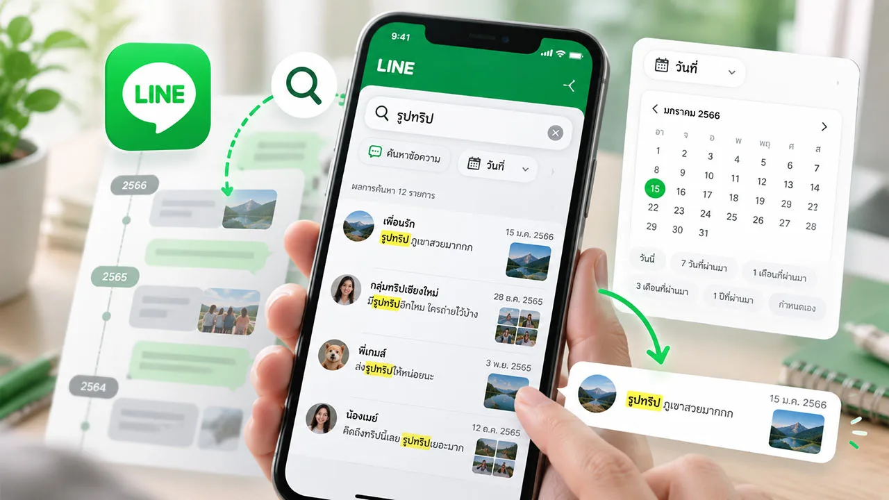 วิธีค้นหาข้อความเก่าใน LINE ด้วยคำและวันที่ สะดวก รวดเร็ว ไม่ต้องเลื่อนหา