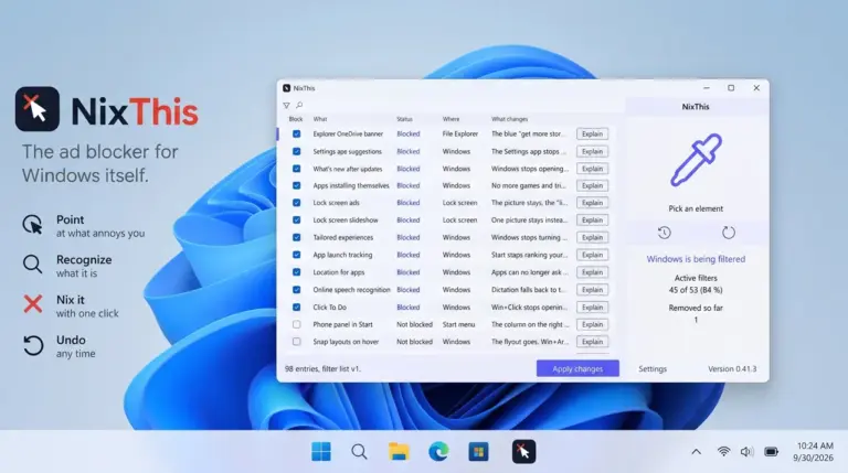 NixThis แอปฟรีสำหรับ Windows 11 ชี้สิ่งที่รกหน้าจอ แล้วเลือกปิดได้ง่ายขึ้น