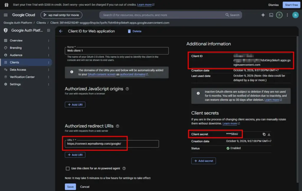 ขั้นตอนที่ 5 สร้าง OAuth Client ID และ Client Secret