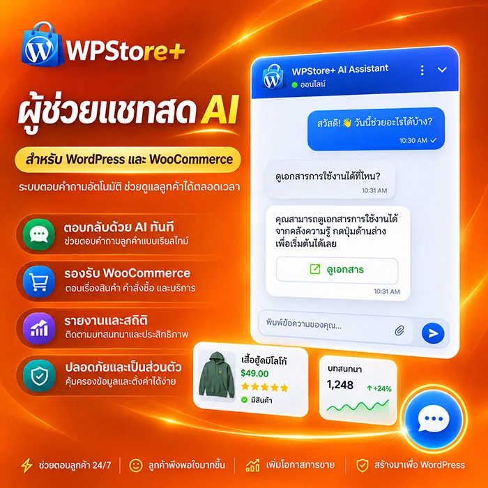 WPStore+ AI Live Chat Assistant – ปลั๊กอินแชท AI WordPress
